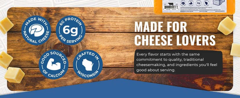 Garlic, Smokey Cheddar, Sharp Cheddar, Pepper Jack, Gouda, Swiss, Mozzarella & Italian Blend – Gluten Free, Keto & Paleo Farmers Market Wisconsin Cheese Artisan Gift Set for Charcuterie, 8 Count B0CRMBJ81D