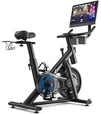 MERACH Exercise Bike, Brake Pad Stationary Bike with Exclusive App, Low Noise Indoor Cycling Bike with 300lbs Weight Capacity, Tablet Mount and Fitness Courses for Weight Loss