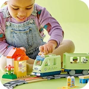 Building Toys for Toddlers, Ages 2+, Train Set, Develops Fine Motor Skills, W/ Larger Bricks & Figures, 57 Pieces, Gift Idea LEGO DUPLO Interactive Adventure Train 10427 B0CV2BX49N