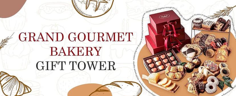 Dulcet Gift Basket – Premium Freshly Gourmet Baked Goods – Gift Basket for All Types of Special Occassions - Assorted Variety of Tastes with Delicious Brownies, Crumb Cakes Rugelah, and Muffins.