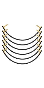 Donner 6 Inch Guitar Patch Cable Guitar Effect Pedal Cables Black 6 Pack