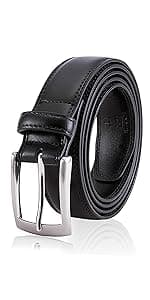 MILORDE Men's Leather Dress Belt 2Pack, Handmade, Genuine Leather, Fashion & Classic Designs for Work Business and Casual
