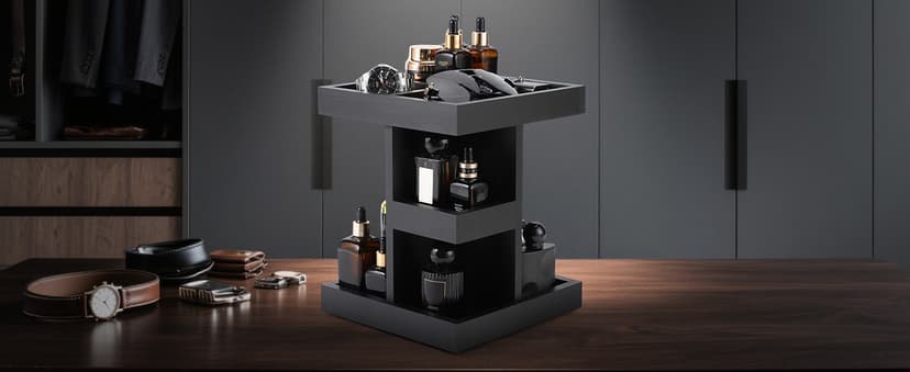 Wooden,Rotating,Perfume Organizer,Anniversary Idea for Husband,Mens Organizer,for Boyfriend,Brother,Dad Birthday Gift for Him EXIN DECHEN Cologne Organizer for Men,Cologne Stand,Birthday Gifts for Men B0F18ZM7JL