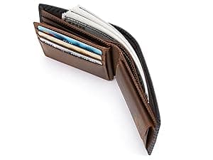 Personalized Engraved Leather Wallet for Boyfriend Husband from Wife Girlfriend - Christmas Anniversary Valentines Day Birthday Wedding - I Love You - Men Custom Bifold Wallets with Romantic Message