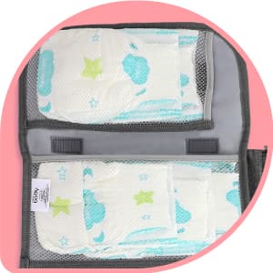 Kopi Baby Portable Diaper Changing Pad - Baby Diaper Changer Travel Bag with Wipes Pocket, Smart Design Portable Changing Mat, Infant Travel Station Kit, Gift for Newborn Girl & Boy - Grey, Classic