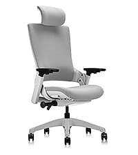 CLATINA Ergonomic High Swivel Executive Chair with Adjustable Height Head 3D Arm Rest Lumbar Support and Upholstered Back for Home Office Gray Mesh/High Back