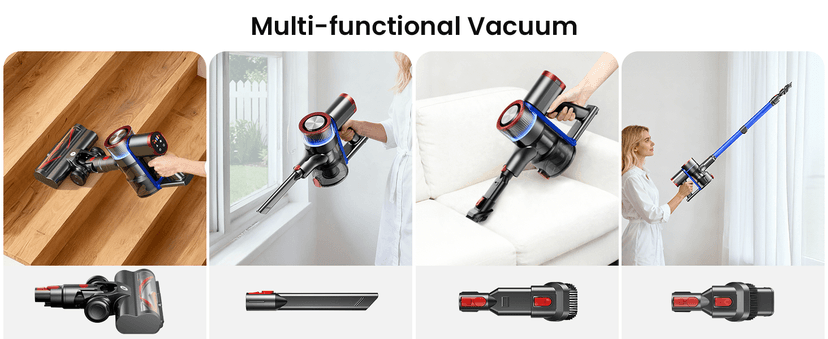 NADALY Cordless Vacuum Cleaner, 550W 45Kpa 65Mins Vacuum Cleaners for Home, Stick Vacuum with LED Display, Anti-Tangle, Self-Standing, 8-in-1 Lightweight Vacuum for Hardwood Floor/Carpet/Pet Hair