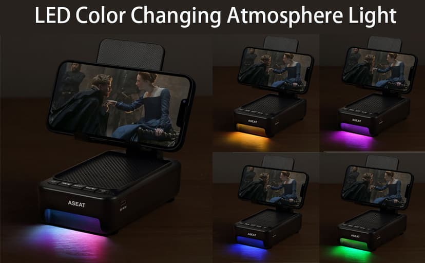 Gifts for Men Him, Cell Phone Stand with Bluetooth Speaker&Led Color Changing Light, Unique Gifts for Women Dad Her Husband, Cool Tech Gadget Wireless Speaker, Birthday Gifts for Men, Ideal Gifts