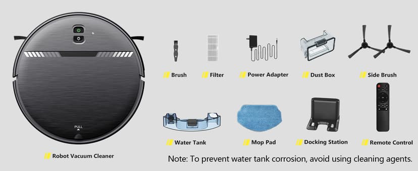 XIEBro Life Robot Vacuum and Mop Combo, Vaccum Robot 2 in 1 with WiFi/App/Voice, Schedule, Water Tank and Dustbin, Self-Charging, Slim, Ideal for Hard Floor, Pet Hair, Carpet