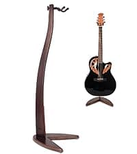 MUSO Guitar Stand,Acoustic Guitar Stand,Wood Classical Electric Guitar Stand,Foldable Bass Guitar Stand,Guitar Accessories also fit Bass,Violin,Ukulele(Zebra)
