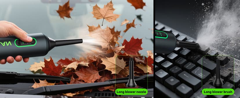 Car Vacuum Portable Cordless, 21KPa 4-in-1 Handheld Mini Vacuum Cleaner with 8 Attachments, 3 Suction Modes, One-Touch Empty, Type-C Charge, Hand Vacuum for Car, Home, Keyboard, Small Job