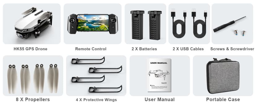 GPS Drone with Camera for Adults, 2K HD GPS Drones with Auto Return, Follow Me, Circle Fly, Waypoint Fly, Optical Flow, Brushless Motor, Foldable 5G Transmission FPV Quadcopter