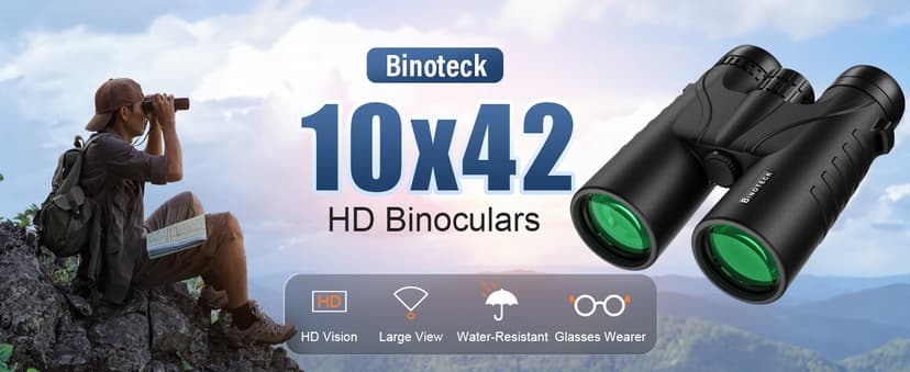 10x42 Binoculars for Adults - Professional HD Roof BAK4 Prism Lens Binoculars for Bird Watching, Hunting, Travel, Sports, Cruise, with Carrying Bag (1.1Lbs)