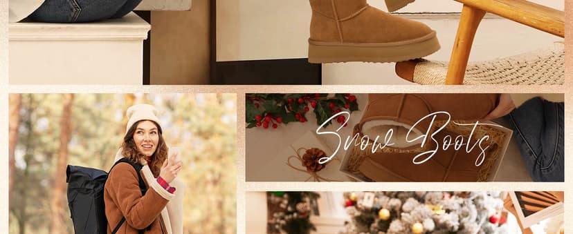 Litfun Suede Platform Mini Boots for Women Genuine Leather Fuzzy Ankle Winter Snow Boots with Fur Lined