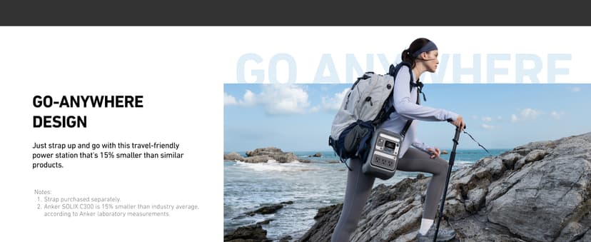 Anker Solar Generator SOLIX C300 with 60W Solar Panel, 288Wh Portable Power Station, 300W (600W Surge), LiFePO4 Battery, 140W Two-Way Fast Charging, for Outdoor Camping, Traveling, and Emergencies