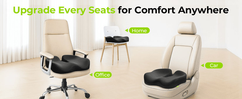 AUVON Ergonomic Donut Pillow Seat Cushion for Hemorrhoid & Tailbone Pain Relief, Thick Memory Foam Chair Cushion with Firm Support for Coccyx, Sciatica, Pressure Sores, Pregnancy, Postpartum Recovery