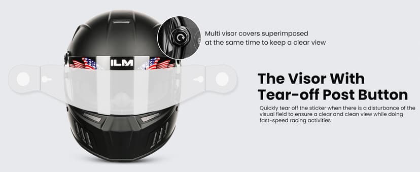 ILM Snell SA2025 Full Face Auto Racing Helmets Lightweight Fiberglass for Adult Men and Women Model 890