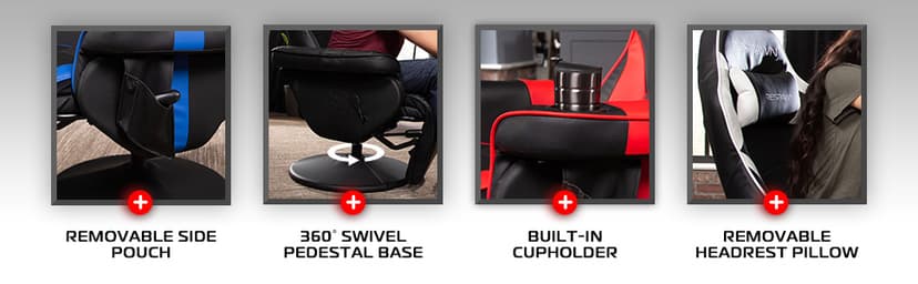 RESPAWN 900 Console Gaming Recliner with Footrest and Lumbar Support - Comfortable Ergonomic Gaming Chair with Headrest, No Wheels, Reclining, Heavy Duty, Racing Style Video Game Chairs - Gray Fabric