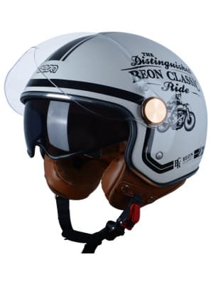 Open Face Motorcycle Helmet for Adults, DOT Approved,3/4 Retro Vespa Helmet, Dual Visors Men's and Women's Motorbike Casco for Moped Cruiser Bobber and Chopper