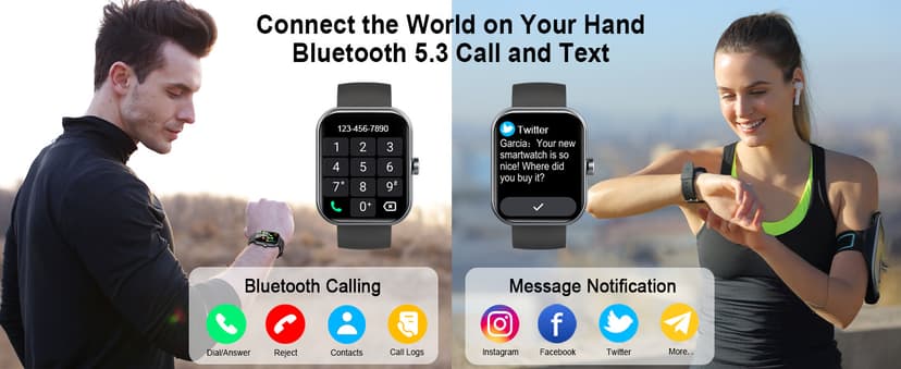 Smart Watch for Men Women (Answer/Make Call), 2025 1.83" HD Touchscreen Fitness Tracker, 110+ Sport Modes, Fitness Watch with Heart Rate/Sleep Monitor/Step, IP68 Waterproof Smartwatch for Android iOS