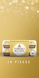 Individually wrapped hazelnut chocolate, gourmet chocolate candy for gifting a sweet treat or snacking Ferrero Rocher Chocolate Candy, Hazelnut Milk Chocolates, 42 Ct, 18.5 oz B07W738MG5