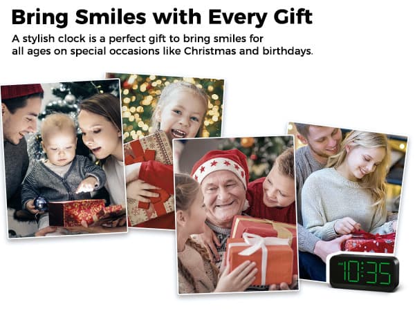 Acedeck Battery Operated Digital Clock: Cordless Small Alarm Clock for Bedroom Travel - Large Numbers 4 Dimmers for All Ages Green Digits