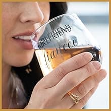 Engagement Gifts for Couples - Unique Fiance Gift for Him or Her! Whiskey Wine Glasses with Diamond Wine Stopper
