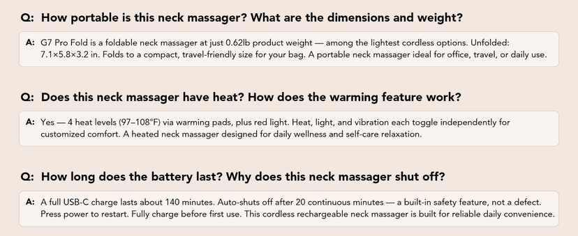 HSA Eligible Heat and Vibration Cordless Travel Massager, Birthday Gifts Foldable Neck Massager for Office Home Car Travel SKG FSA G7 Pro Fold Neck Massager for Strain Relief Deep Tissue B0CR5YHBVC