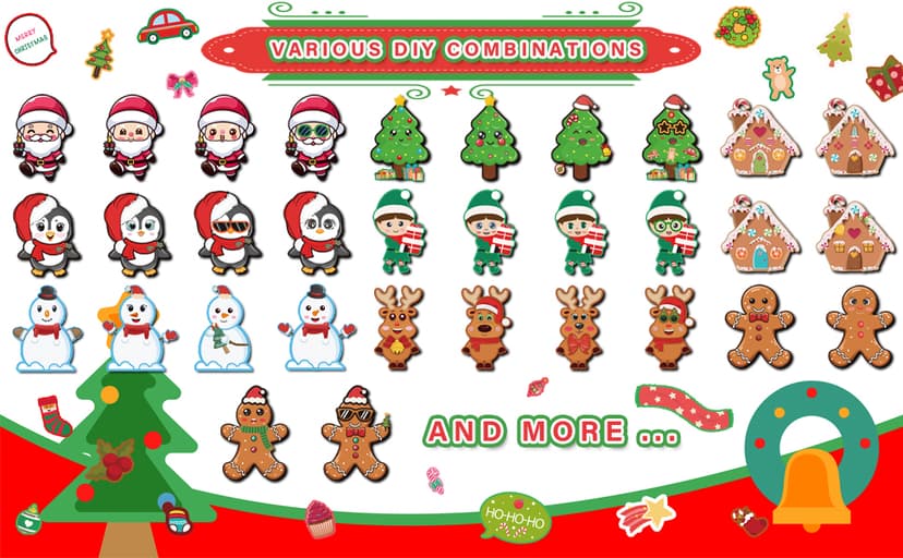 Kids Xmas Decorations Gifts Games Party Favors Supplies 24 Sheets,Stocking Stuffers,Christmas Stockings,Christmas Gift Bags Stocking Stuffers for Kids,Christmas Stickers,DIY Christmas Crafts for Kids B0F8H5X4L8
