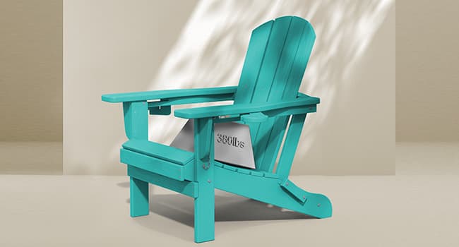 SERWALL Adirondack Chair with Cup Holders - Composite Adirondack Chairs Set of 2 HDPE Outdoor Chairs All Weather Use- Aruba