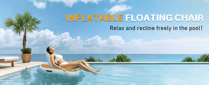 Adults Inflatable Pool Float Chair, Floating Lounger with Cup Holder, 100° Fixed Backrest, Breathable & Sinking Mesh Seat, Inflatable Lounger Float for Swimming Pool/Beach/Lake/Party