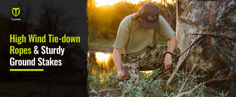 TIDEWE Hunting Blind 270°Full See Through with Windproof Curtain, Silent Magnetic Door & Sliding Windows, Pop Up Ground Blind with Carrying Bag, 300D Portable Tent