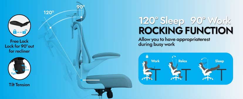 Ergonomic Office Chair: White Computer Desk Chair Comfy Gaming Chair for Adults - Office Chair with Lumbar Support & Headrest - Executive Office Rolling Chairs for Home Work (Grey)