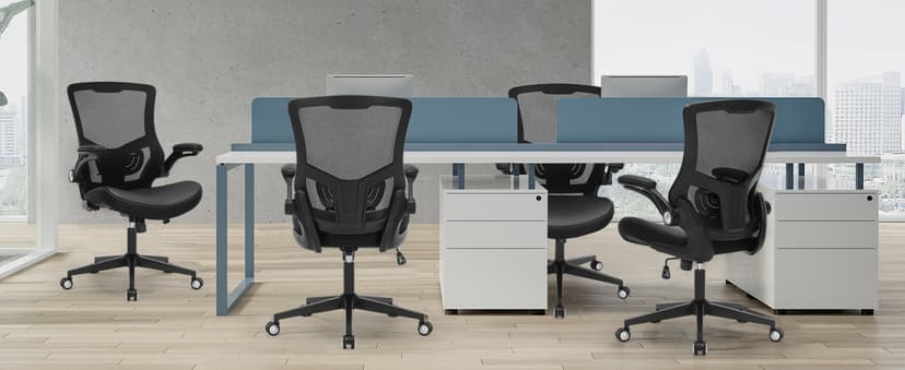 Office Chair Ergonomic Desk Chair 350lbs Comfy Mesh Computer Chair with Adjustable Lumbar Support Flip-up Armrests, Executive Rolling Swivel Comfy Task Chair for Home Office