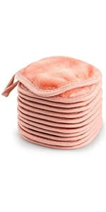 HOMEXCEL Premium Makeup Remover Cloth 24 Pack, Reusable Super Soft 7 x 7 Inch Facial Cleansing Cloths with Just Water, Highly Absorbent Microfiber Coral Velvet Face Towels Washcloths
