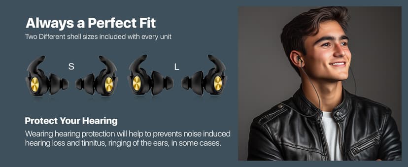 Motorcycle Ear Plugs with Lanyard, Wind Noise Reduction Keep Comms Clear & Comfort Under Helmet, Reusable Earplugs for Motor, Motorbike, Touring, Racing, Riding - 2 Sizes Hearing Protection, 27dB