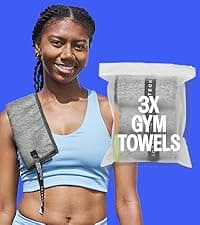 Acteon Microfiber Gym Towels 5 Pack, Quick Dry Silver ION Odor-Free Sweat Towel, Super Absorbent Fast Drying for Men & Women, Workout, Yoga, Running, Hiking, Travel – 16x30.5 Inch