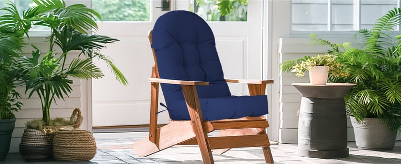 Adirondack Chair Cushion,Outdoor Waterproof Rocking Chair Cushion 44x19x4in Gray Non-Slip High Back Patio Chair Cushions, Comfortable Weather Resistance Seat Pad