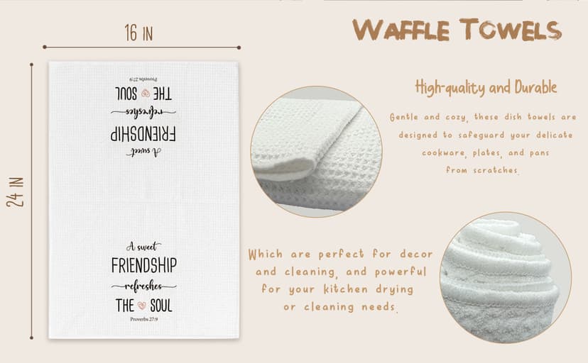 A Sweet Friendship Refreshes The Soul, Christian Gifts for Women Friends, Friendship Gifts for Christian Kitchen Towel Hand Towels, Hostess Gifts