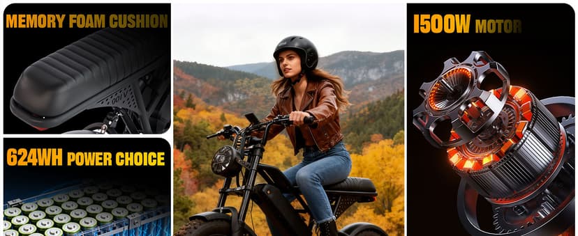 V100/V200 1500W Peak Electric Bike for Adults, 28MPH 48V13&20.8 Ah Removable Battery, 16/20"x4.0" Fat Tire, 7-Speed E-Bike with Dual Suspension – Commuter Ebike for Men & Women