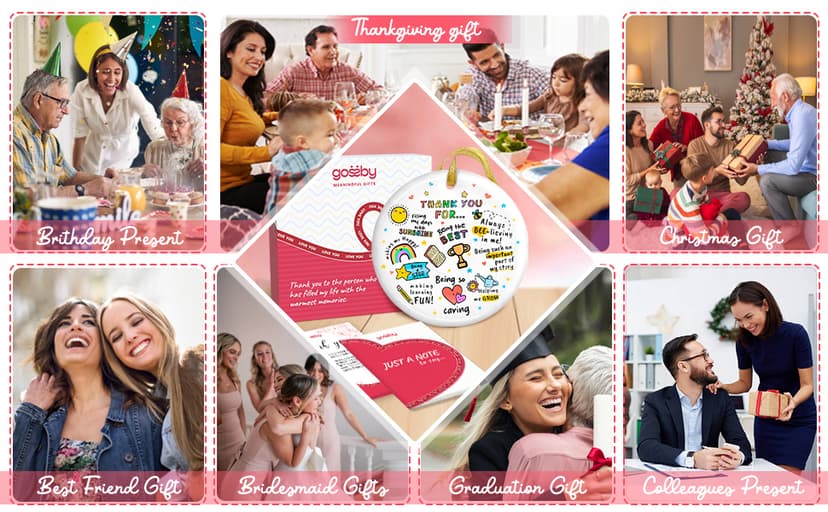 Gossby Gift for Sisters - Sister Gift from Sister - White Sisters Decor - Gifts for Women Best Friend - Car Hanging Decoration Ornament - Wine Bottle Decor