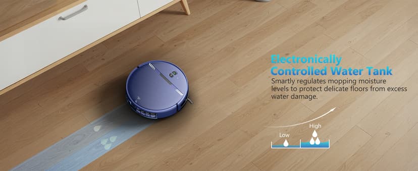 XIEBro Life Robot Vacuum and Mop Combo, Vacuum Robot 2 in 1 with WiFi/App/Voice, Schedule, Water Tank and Dustbin, Self-Charging, Slim, Ideal for Hard Floor, Pet Hair, Carpet
