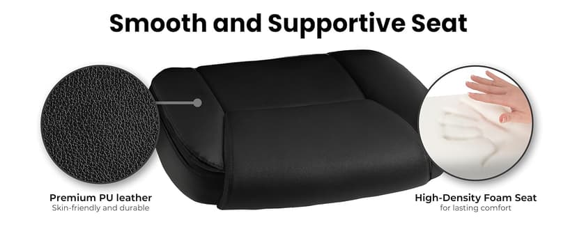 NEO CHAIR Desk Office Gaming Computer Chair Ergonomic Executive Mid-Back Leather with Adjustable Padded Flip-Up Armrests Cushion Wheels Swivel for Home Study Task (Black White)