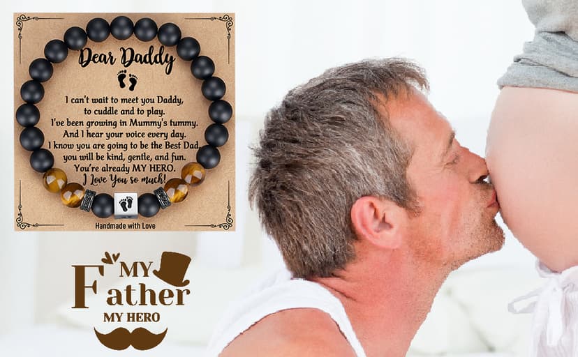TONY & SANDY First Time Dad Gifts, Daddy to be Bracelet, New Dad Gifts for Men on Father's Birthday Christmas