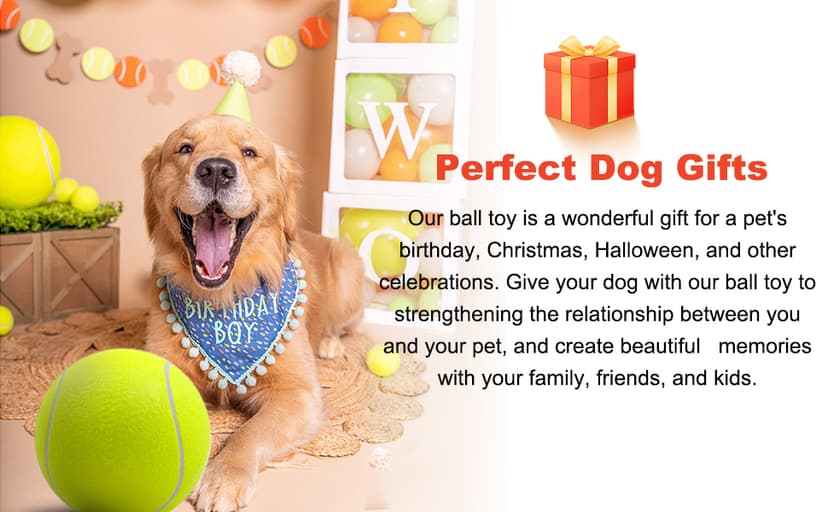 Giant 9.5" Dog Tennis Ball Large Pet Toys Funny Outdoor Sports Ball with Inflating Needles for Small Medium Large Dog