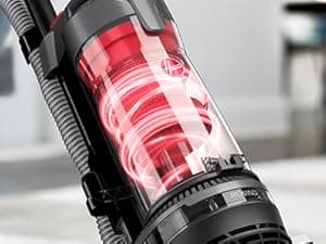 Hoover Rewind Pet Upright Bagless Vacuum Cleaner for Carpet and Hard Floors, Automatic Cord Rewind, Above Floor Cleaning Corded Vacuum Cleaners for Home Use, Gray