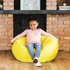 Big Joe Roma Gaming Bean Bag Chair for Kids, Teens, Adults, Shadow Graphite Vintage Suede, 3 Foot Lightweight Refillable