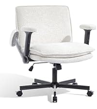 Office Chair with Adjustable Inflatable Lumbar Support,Leather Ergonomic Computer Desk Chair with Flip-up Arms,Adjustable Tilt Lock,Swivel Rolling Executive PC Chair for Work,Study,Meeting.Grey