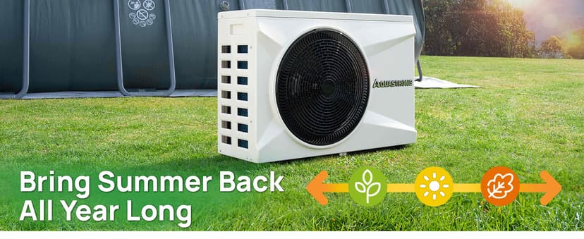 AQUASTRONG Inverter Swimming Pool Heat Pump,Pool Heater for Above Ground and Inground Pool Heating and Cooling Pool Heater, Smart WiFi Control Pools Up to, 7000 Gallons