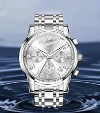 OLEVS Mens Watches Dress Waterproof Watch with Date Day Analog Quartz Casual Wrist Watch Large Number Classic Luxury Luminous Scales 41mm Big Face Easy Read Reloj para Hombre